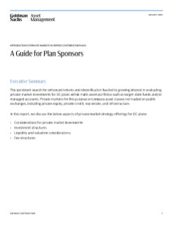 introduction to private markets in defined contribution plans: a guide for plan sponsors