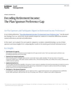 decoding retirement income: the plan sponsor preference gap