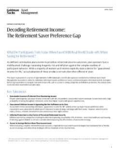 decoding retirement income: the retirement saver preference gap