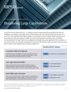 etf solutions for today's market: broadening large cap horizons 
