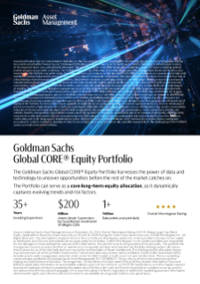 goldman sachs global core® equity portfolio