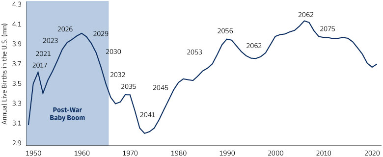 Composition of the Population Can be Volatile as Age Cohorts Traverse the Population Structure